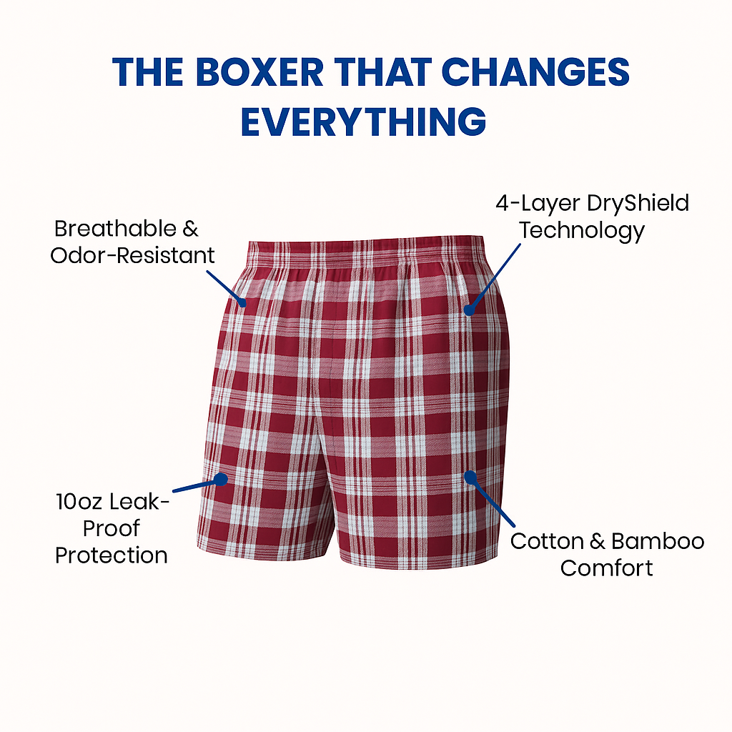 Men's Ultra-Absorbent Incontinence Boxers