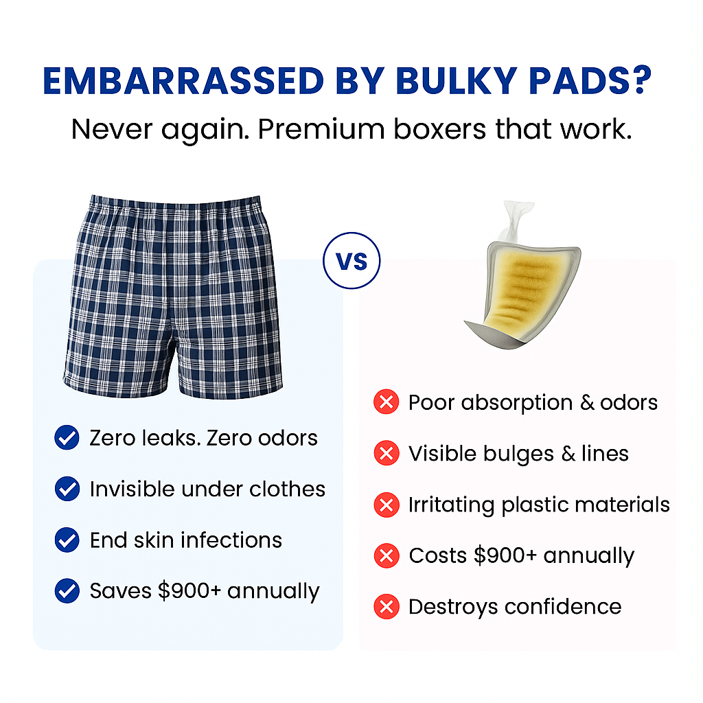 Men's Ultra-Absorbent Incontinence Boxers